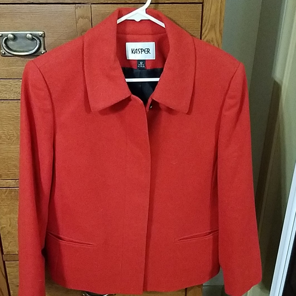 Kasper wool blend blazer, size 12, button front